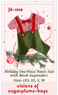Dog Clothing Holiday PantSuit, Visions of Sugarplums-Boys