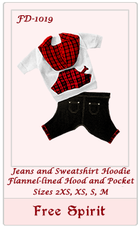 FD1019 Free Spirit Jeans&Hoodie Dog Clothing Pattern