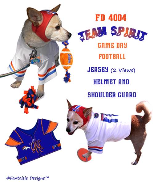 Team Spirit-Boys, FD-1030, Football Jersey and Helmet Dog Clothing Pattern
